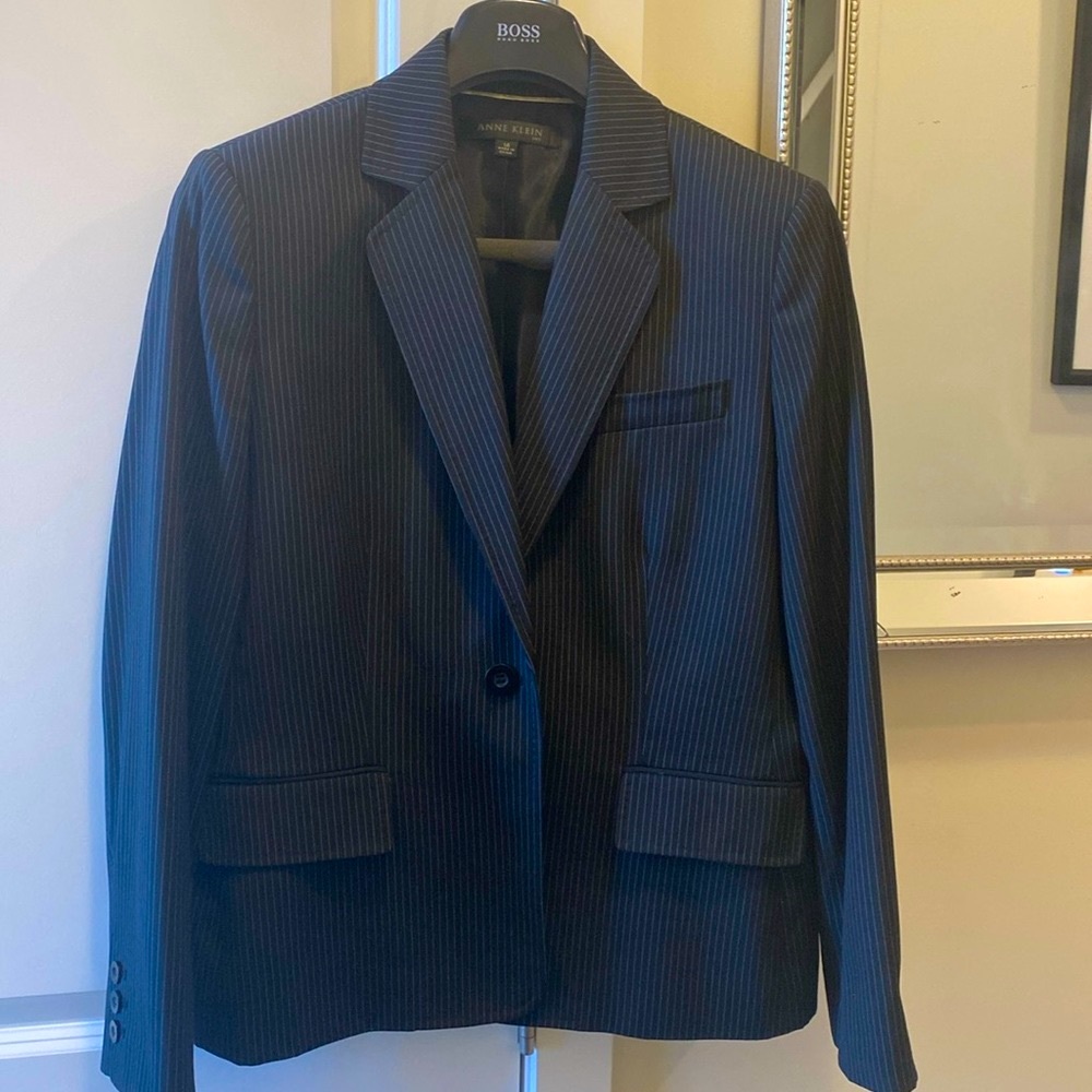 Black pinstripe blazer